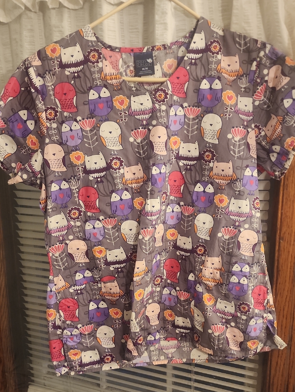 Kids Purple Owl Print Short Sleeve Top